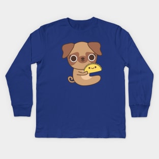 Taco Pug Kids Long Sleeve T-Shirt